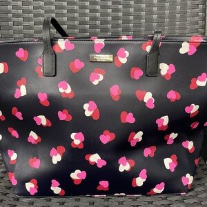 Kate Spade Bag,Kate Spade Tote,Kate Spade Dark Blue and Pink Heart Tote
